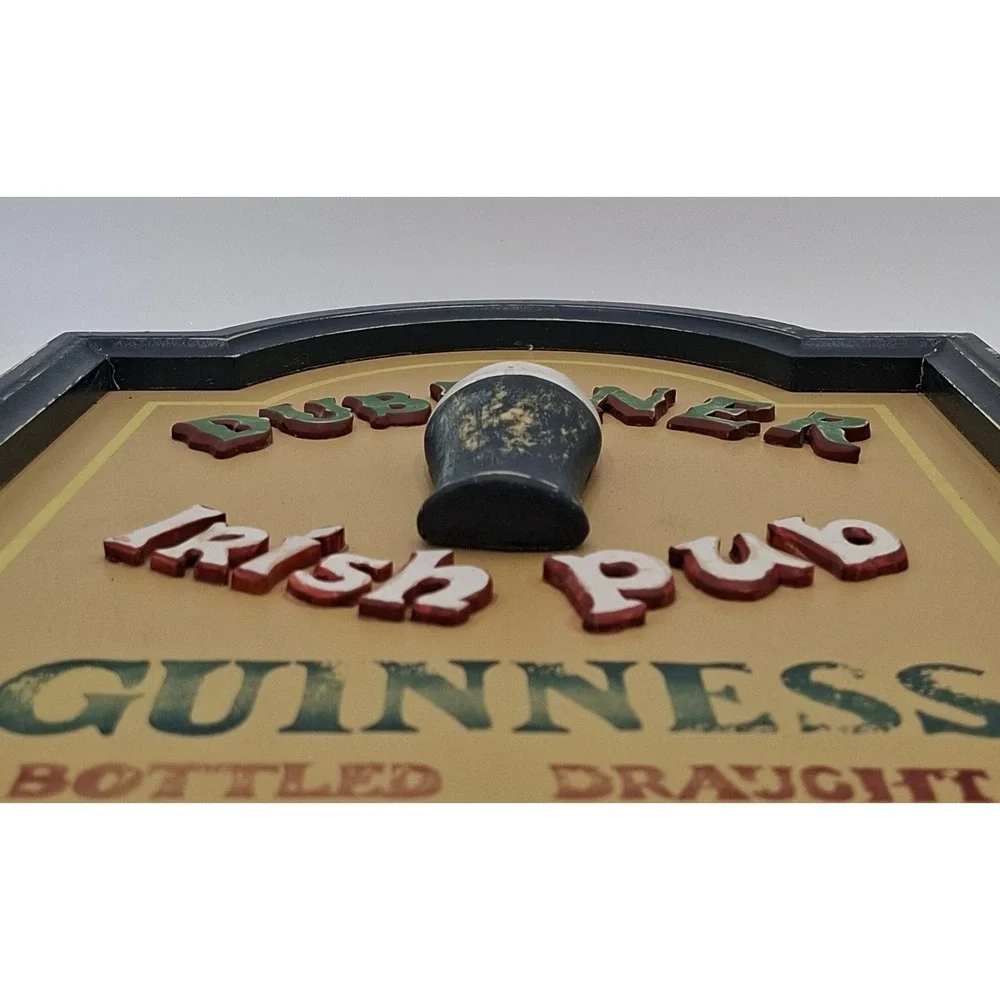 Guinness Dubliner Irish Pub 3D Wall Plaque Sign Bar Man Cave Decor 16x12